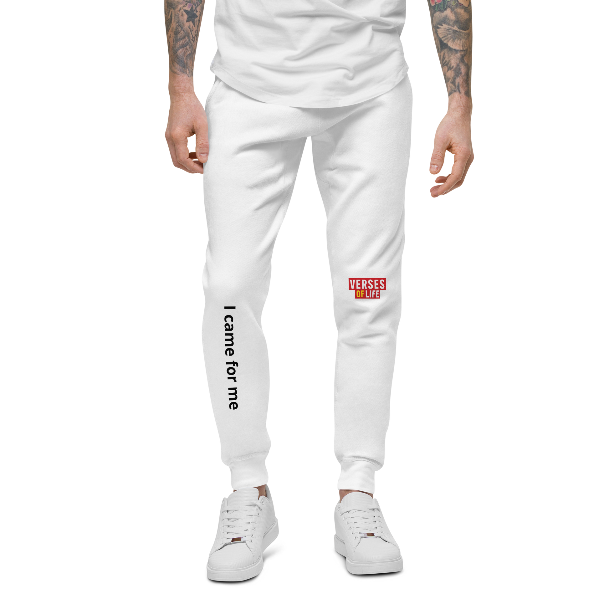 Verses of Life Unisex Fleece Sweatpants – “I came for me” (Light Color Edition) image 0