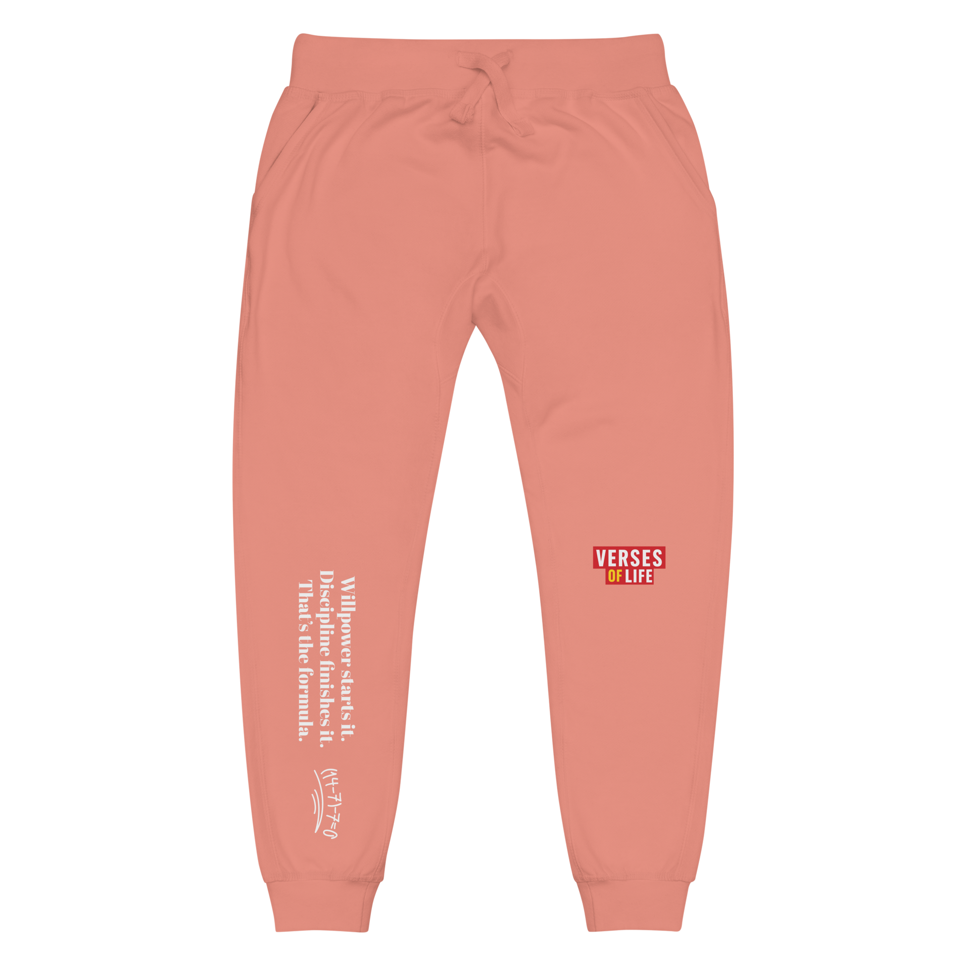Verses of Life Fleece Sweatpants – “Willpower Starts It. Discipline Finishes It.” Dark Edition image 9