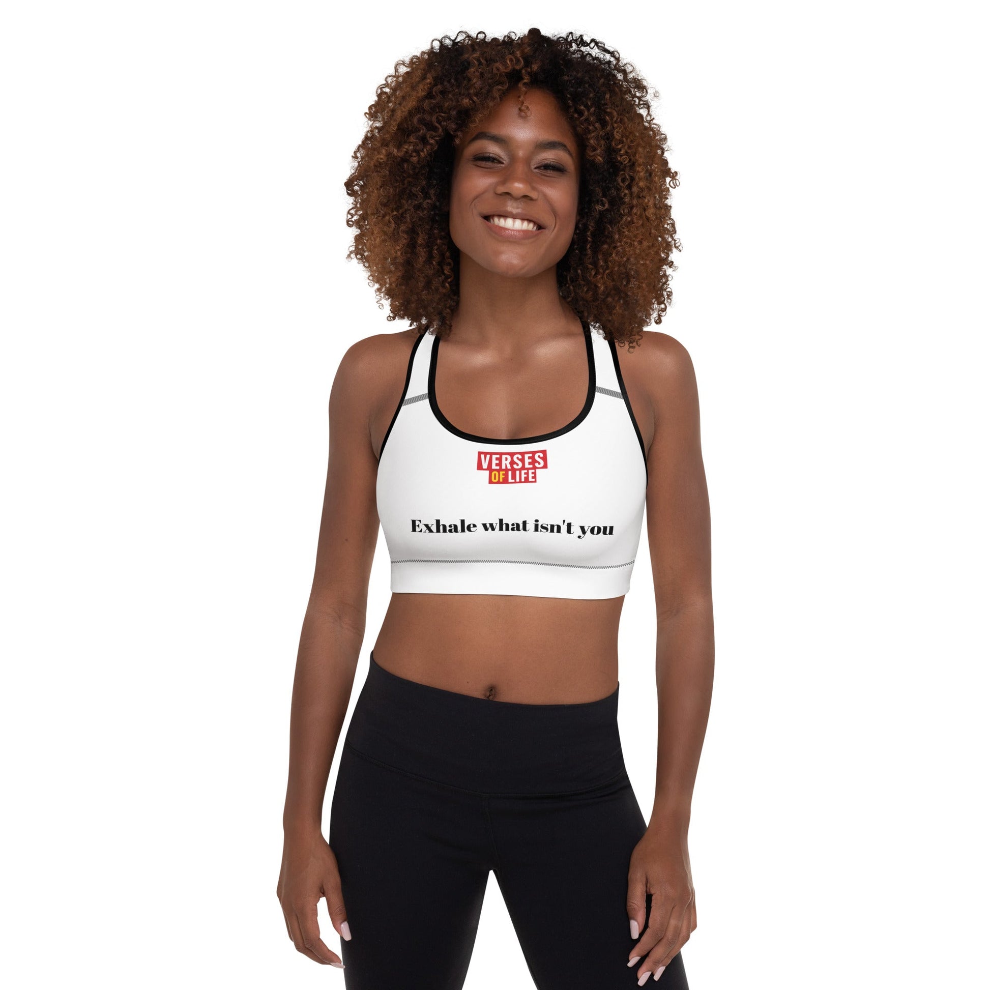 Verses of Life Sports Bra – “Exhale What Isn’t You” image 0