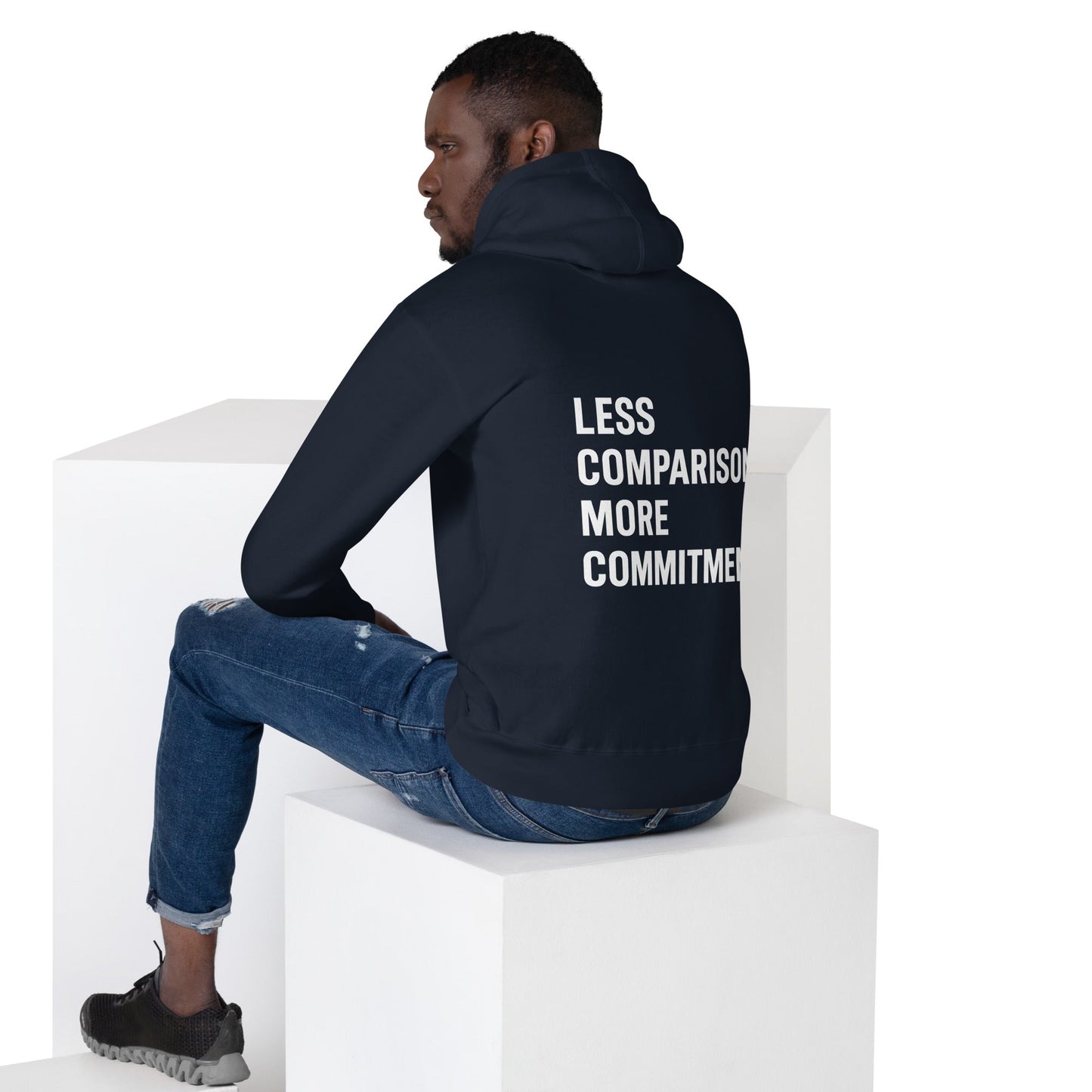 Unisex Hoodie Less comparison. More commitment. dark - 3XL, Navy Blazer image