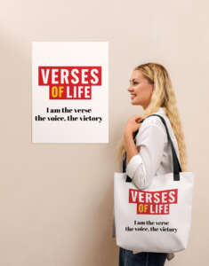 Verses of Life Tote – “I Am the Verse, the Voice, the Victory”