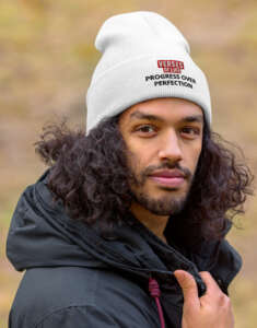 Verses of Life Cuffed Beanie – “Progress Over Perfection” (Light Color Edition)