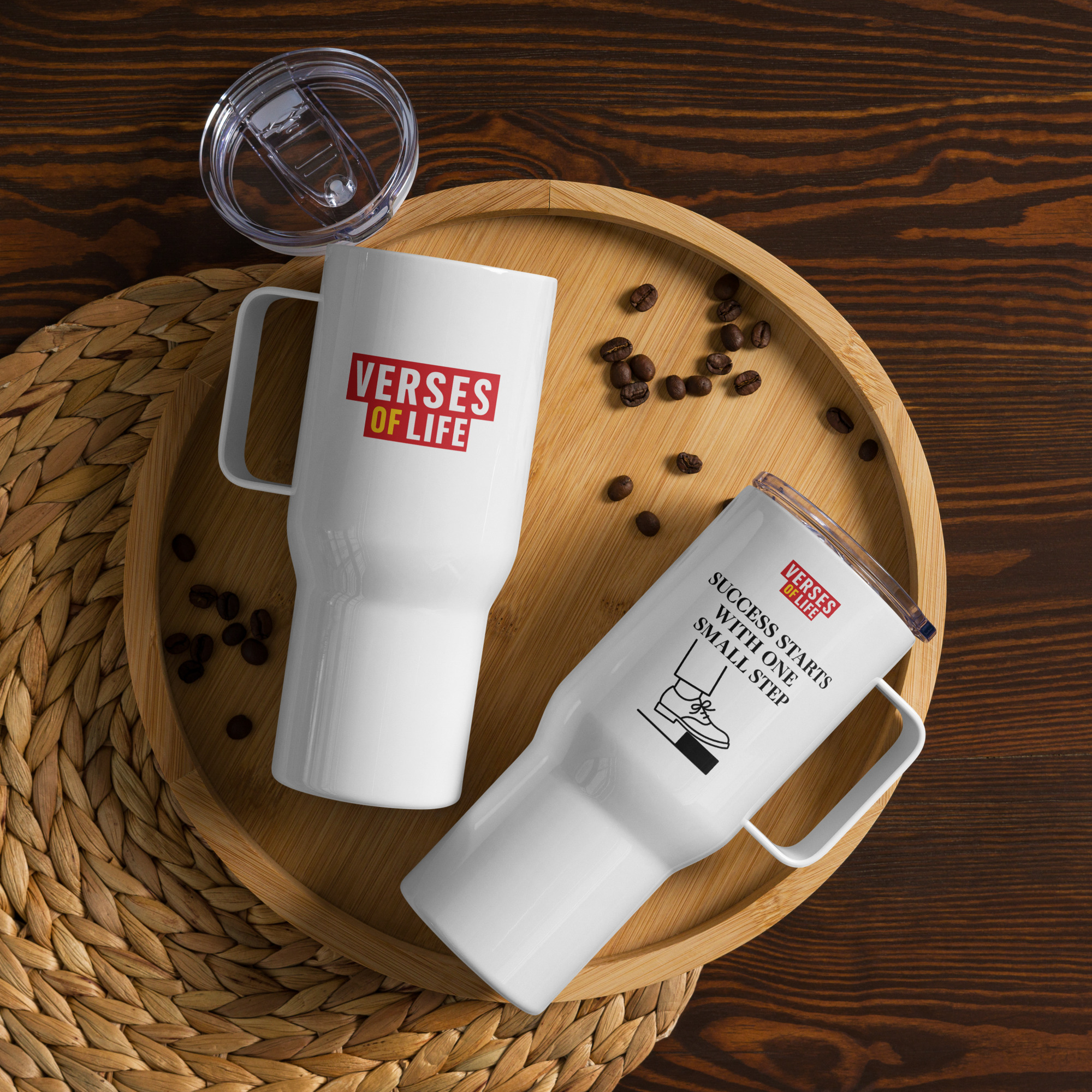 Verses of Life Travel Mug – “Success Starts with One Small Step” - Image 4