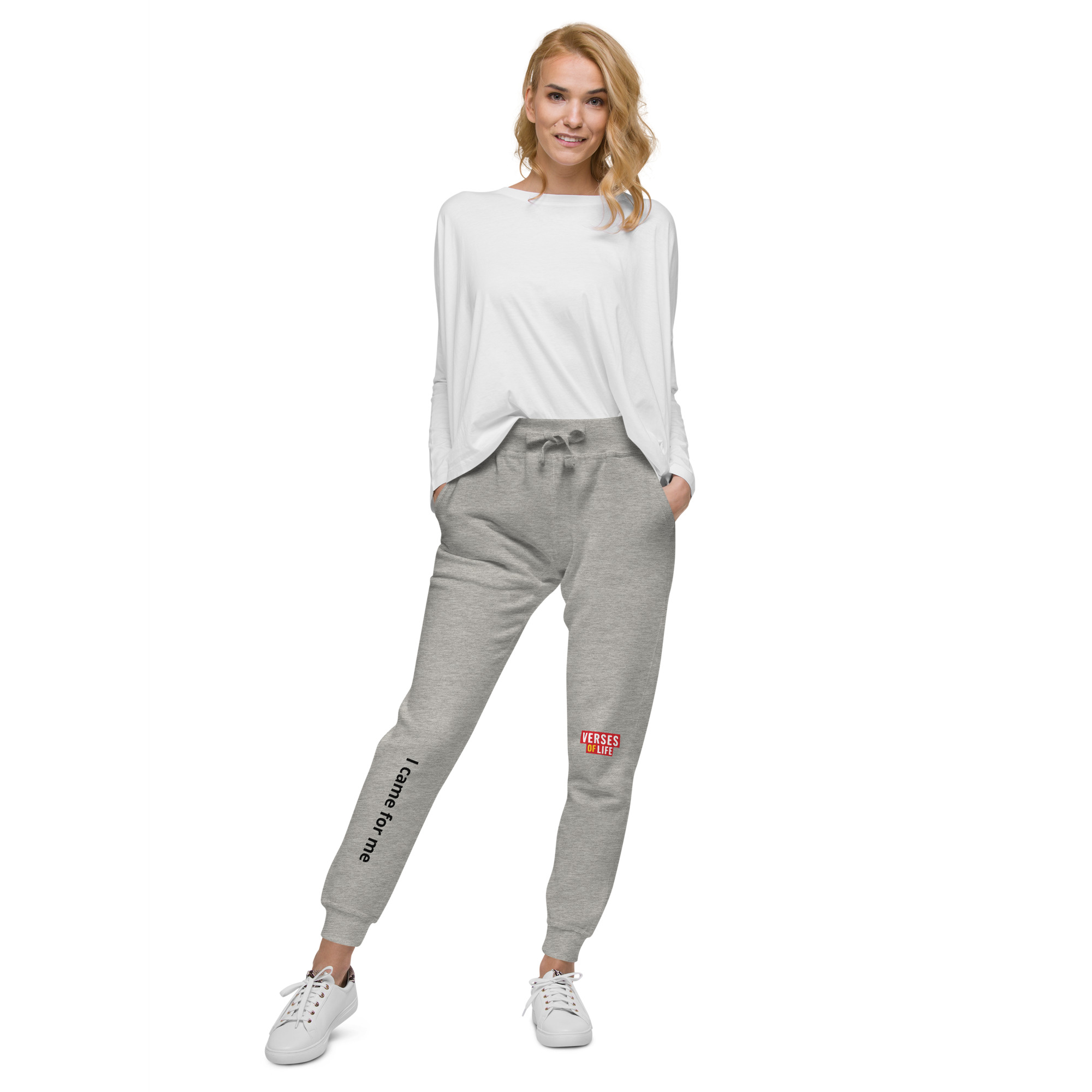 Verses of Life Unisex Fleece Sweatpants – “I came for me” (Light Color Edition) - Image 8