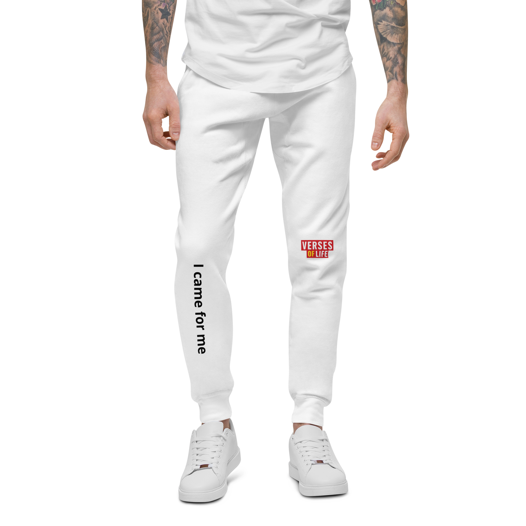 Verses of Life Unisex Fleece Sweatpants – “I came for me” (Light Color Edition)