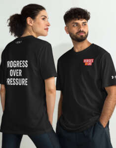 Verses of Life x Under Armour® Performance Tee – “Progress Over Pressure” (Dark Color Edition)
